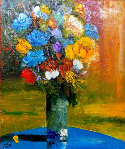 RIBOT Raoul-181.jpg - n°181 : Bouquet bleu (55x46)